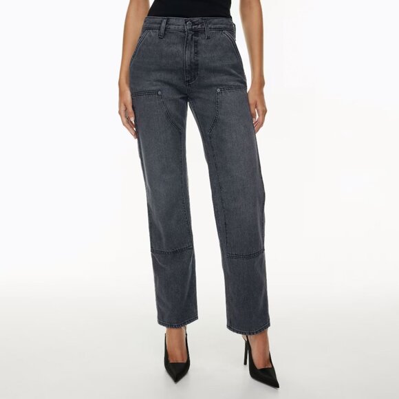 Aritzia Denim Forum The Carpenter Lo-Rise Loose Jeans Black Ozone Sz 28 - Picture 1 of 9